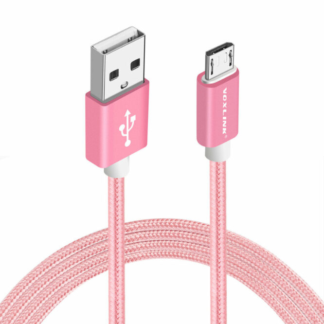 USB kabel Android růžový