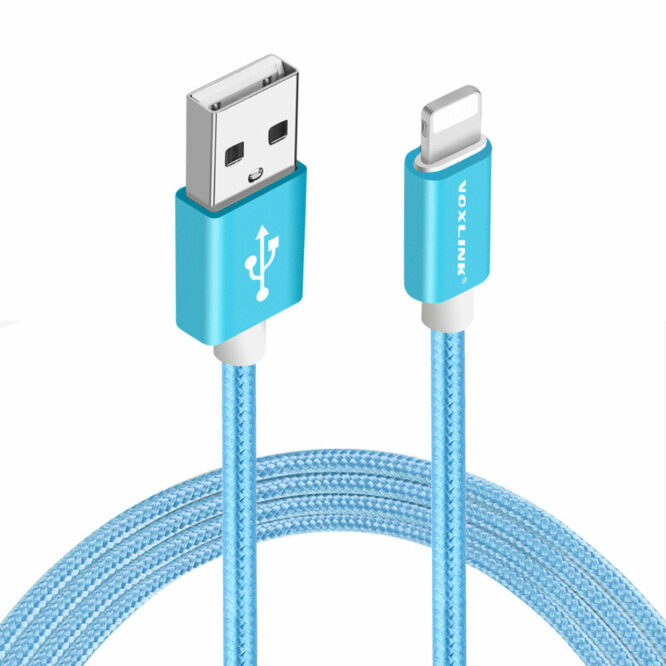 USB kabel iphone modrý