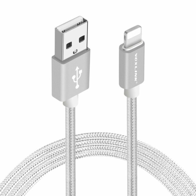 USB kabel iphone stříbrný