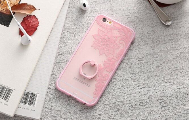 zadní kryt iphone růžová květina