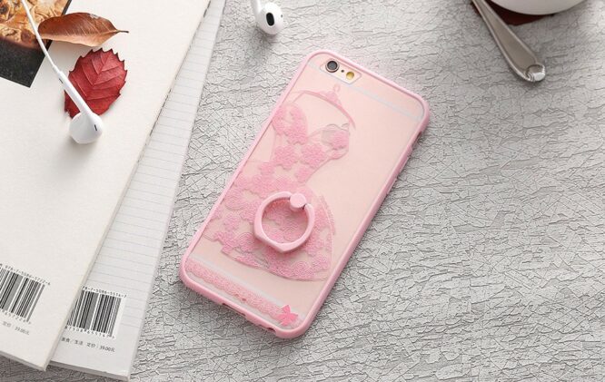 zadní kryt iphone růžové šaty
