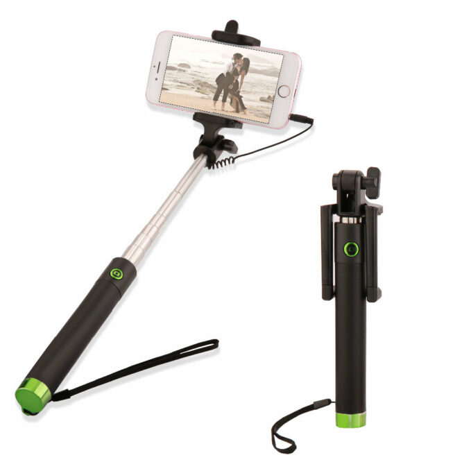 selfie tyč zelená