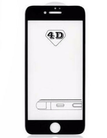 4D Tvrzené sklo na iPhone 8 s rámečkem tvrdost 9H černá