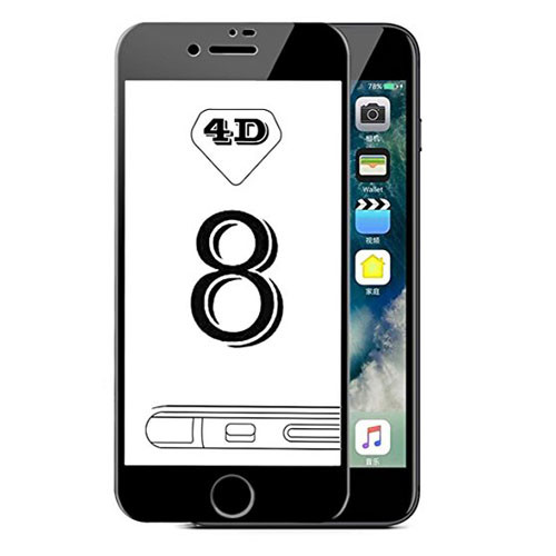 4D Tvrzené sklo na iPhone 8 s rámečkem