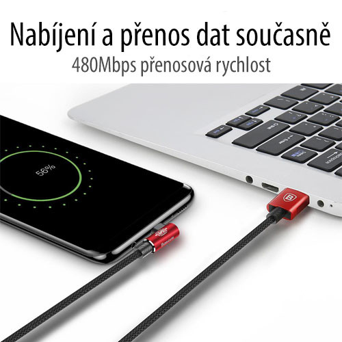 BASEUS USB kabel typ C - 100cm a 200cm - rychlost dat