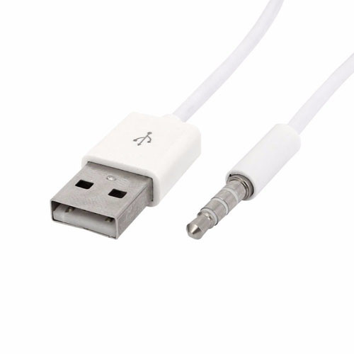 Redukce AUX Audio Jack 3,5 USB(A) bílá - 1m detail