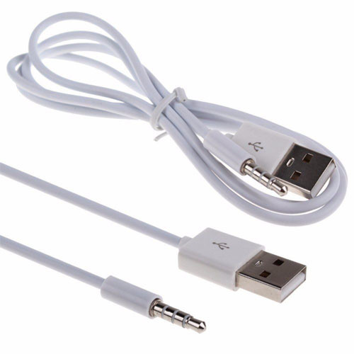 Redukce AUX Audio Jack 3,5 USB(A) bílá - 1m