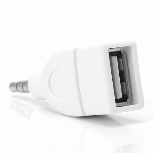 Redukce Jack USB pro připojení externího USB přehrávače - bílá