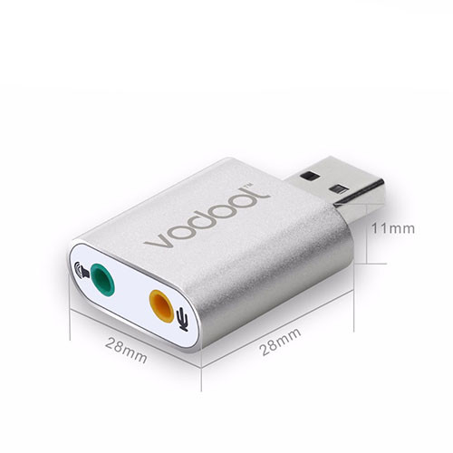 Stereo audio zvukový adaptér USB - VODOOL rozměry
