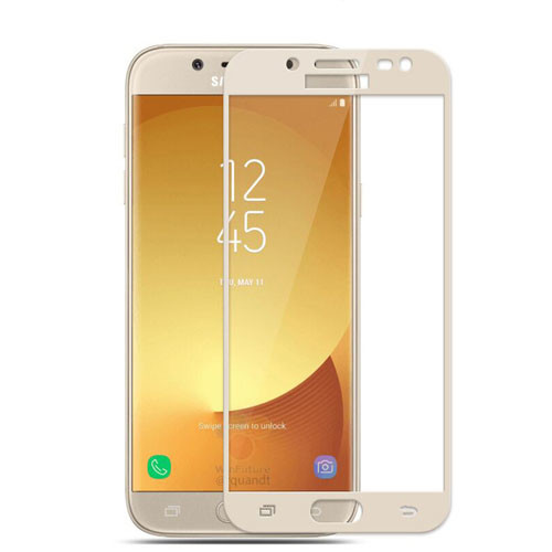 Tvrzené sklo na Samsung Galaxy J5 - 2017 s rámečkem zlatá barva